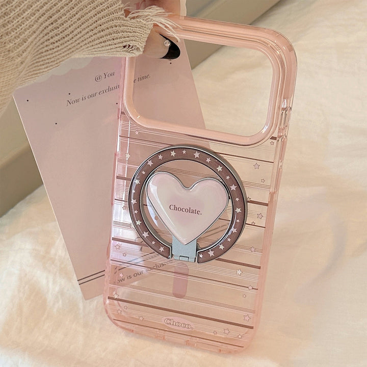 Elevate Your Style with Our Magnetic Holder for Pink-Brown Striped Phone Cases